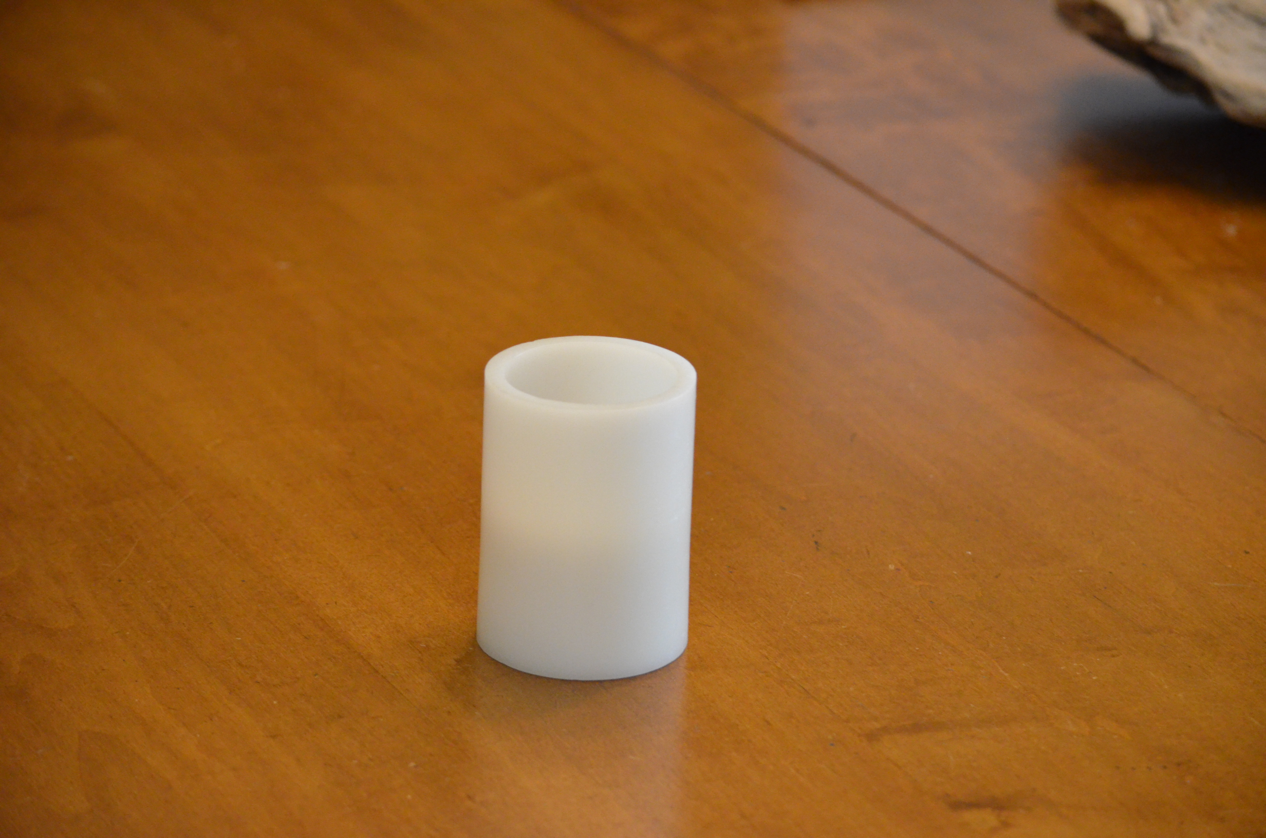 Other side of candle showing the top of it