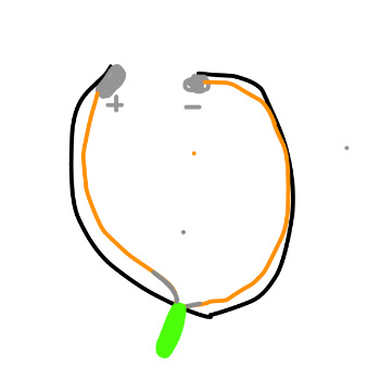 Other sketch showing how the circuit would be setup on the wristband