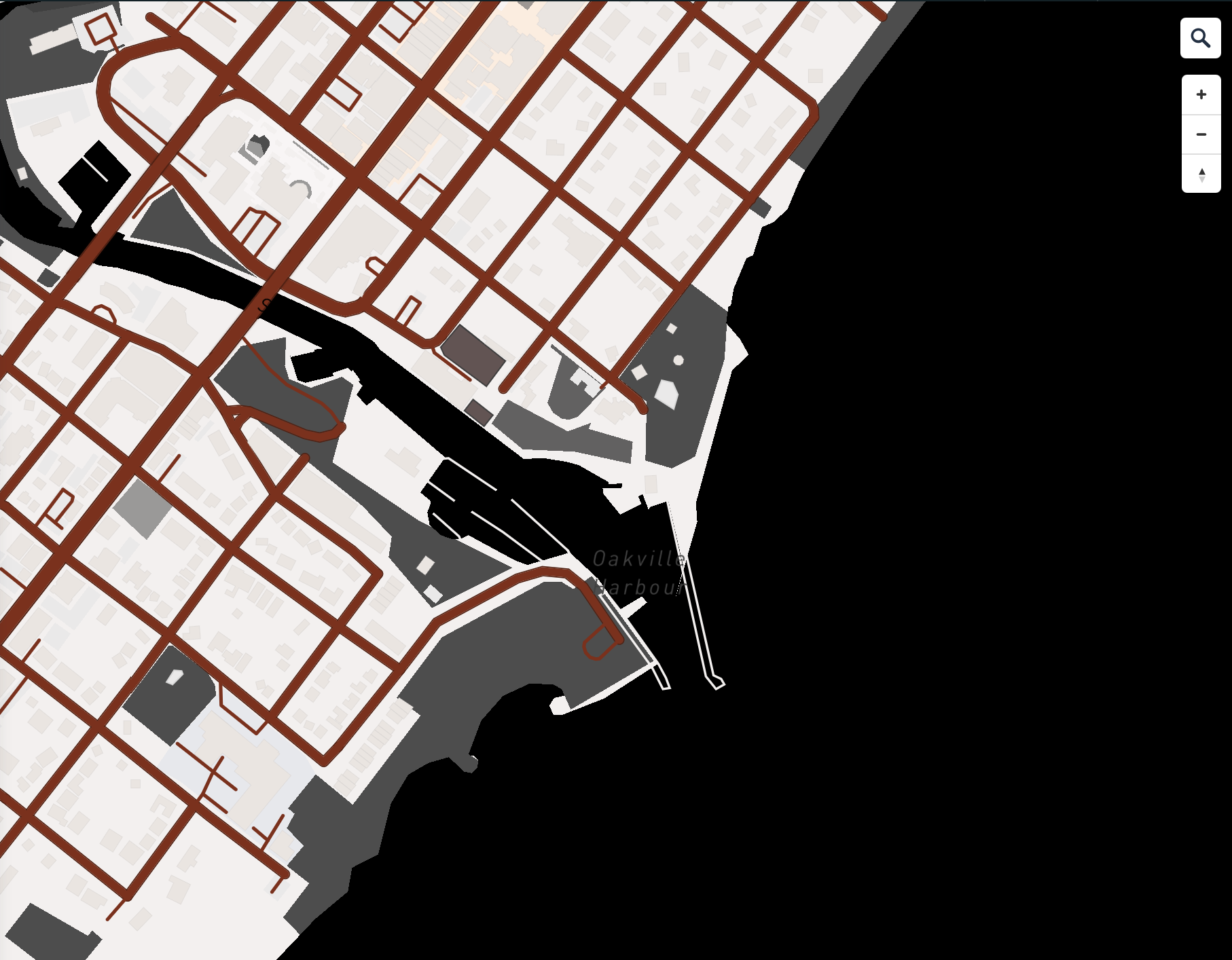 Map with red and grey highlights