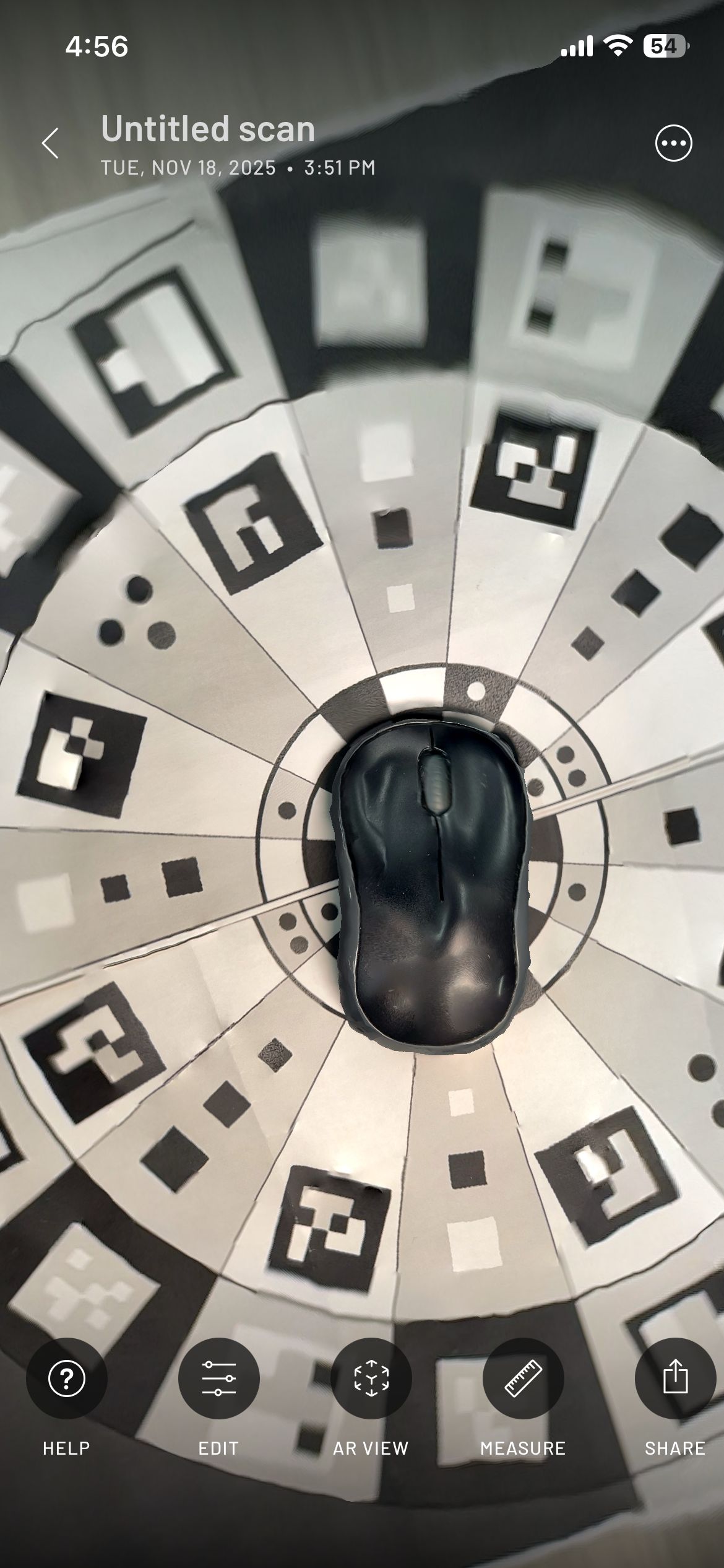 Mouse top view (This part of the scan turned out well)